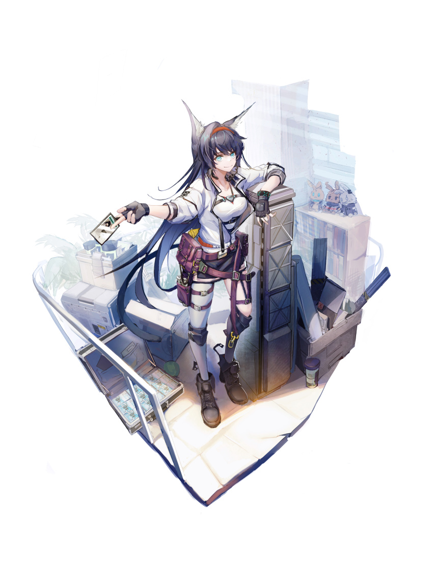 1girl, absurdres, amiya_(arknights), animal_ear_fluff, animal_ears, arknights, bangs, belt