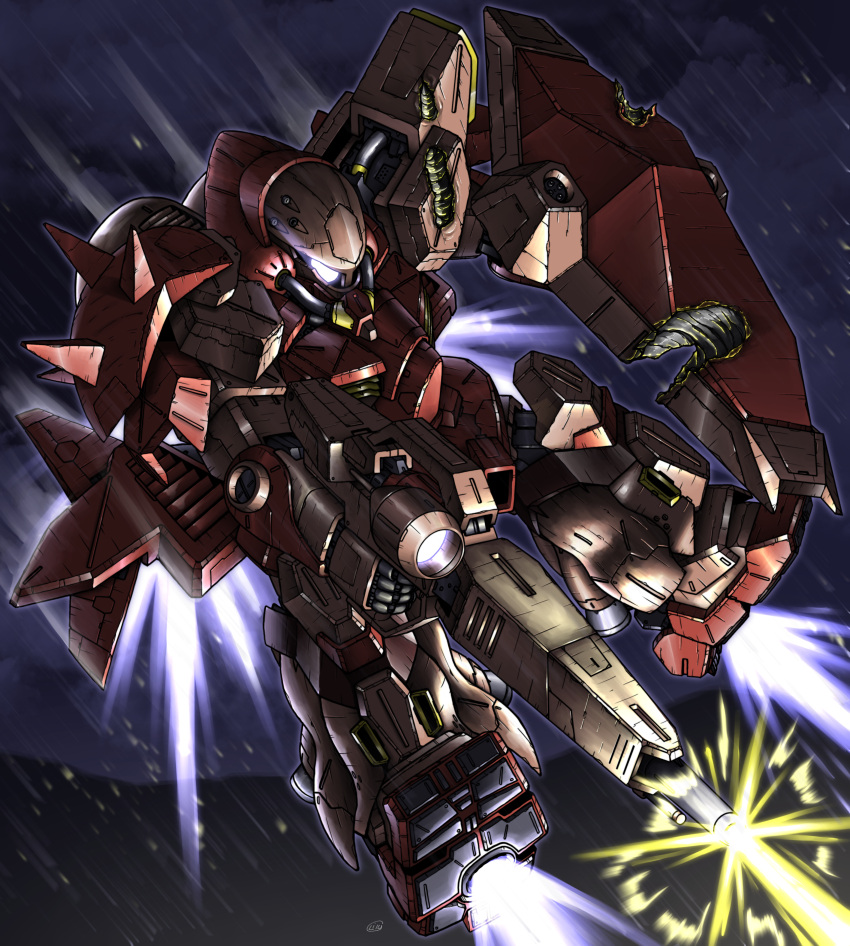 absurdres, chibi, damaged, flying, gun, gundam, gundam_hathaway's_flash, highres