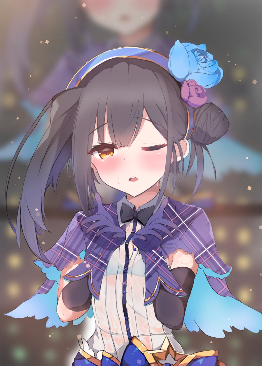 1girl, bangs, black_hair, blush, breasts, brown_eyes, child, eyebrows_visible_through_hair