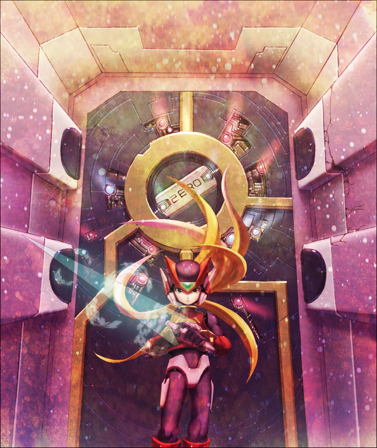 energy, energy_sword, gate, glowing, mega_man_(series), mega_man_zero_(series), piggy, rockman