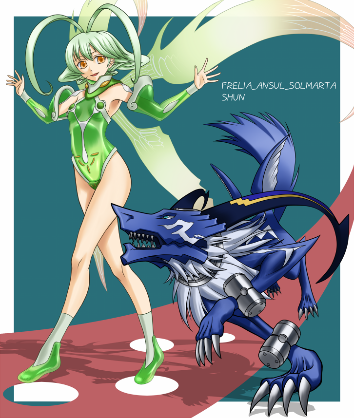 ar_tonelico, ar_tonelico_ii, bodysuit, detached_sleeves, fairy_wings, frelia, green_hair, gust