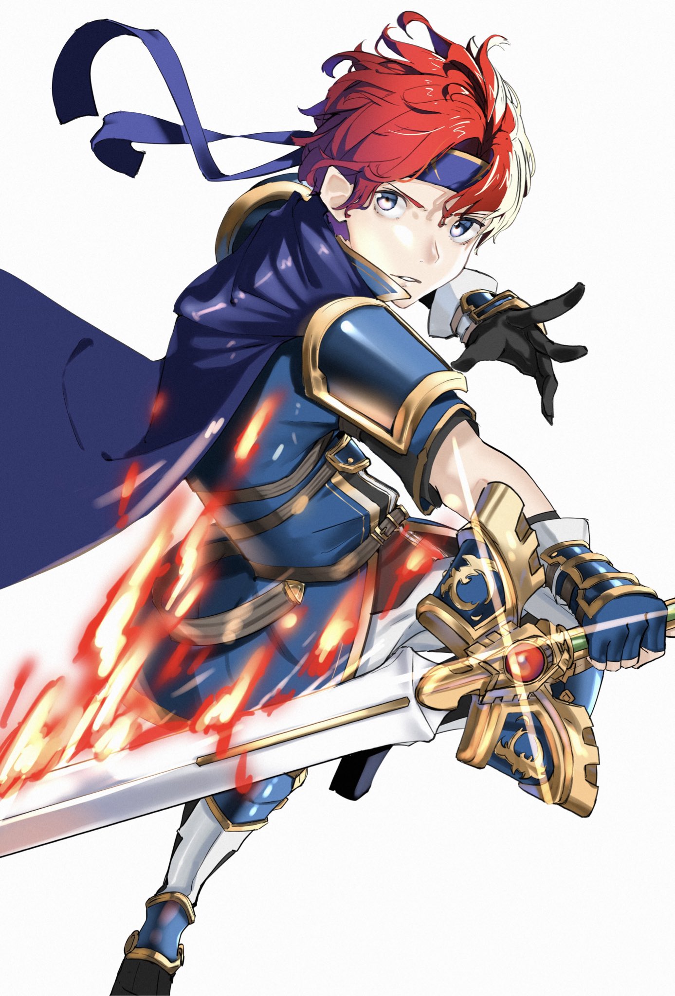 1boy, armor, attack, binding_blade_(weapon), blue_eyes, cape, fire_emblem, fire_emblem:_the_binding_blade