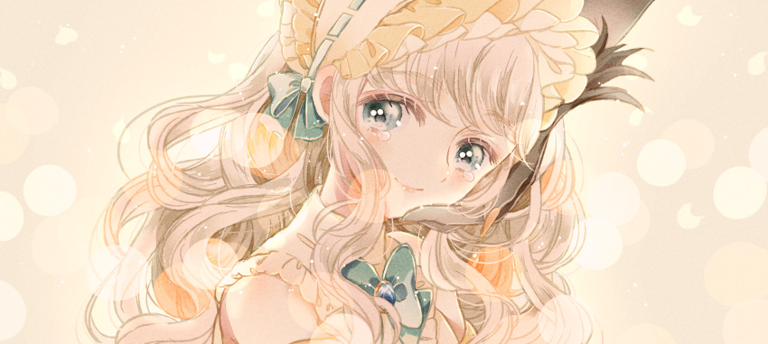 2girls, bare_shoulders, beauty_and_the_beast, beige_background, black_gloves, blonde_hair, blurry, blush