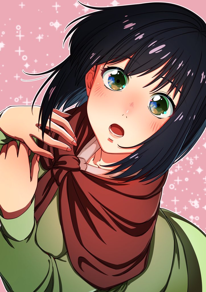 1girl, aduti_momoyama, bangs, black_hair, blush, fire_emblem, fire_emblem:_genealogy_of_the_holy_war, looking_at_viewer, muirne_(fire_emblem), open_mouth, shawl, shiny, short_hair, solo, solo_focus