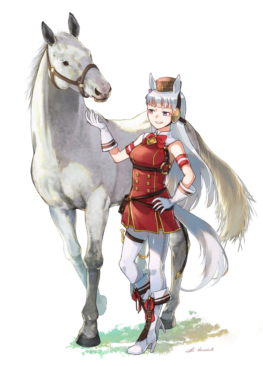 1girl, animal_ears, armband, bag, bare_shoulders, boots, bow, bowtie