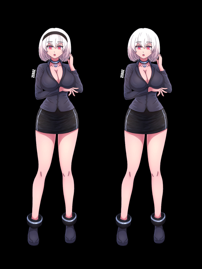azur_lane, black_background, black_dress, breasts, draw, drawing, dress, hair_between_eyes