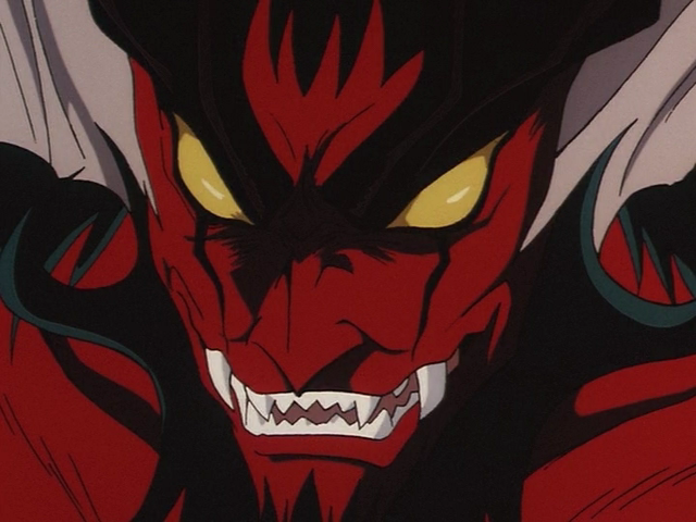 1boy, amon:_apocalypse_of_devilman, amon_(devilman), beard, blank_eyes, demon, devilman, fangs