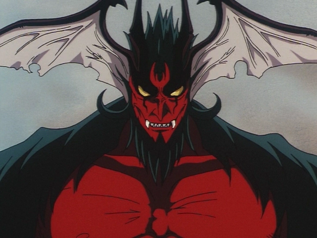 1boy, amon:_apocalypse_of_devilman, amon_(devilman), beard, dark_hair, demon, devilman, fangs