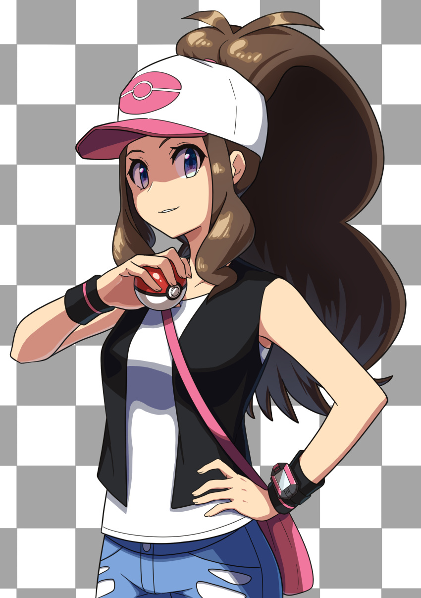 1girl, absurdres, anmitu611, bag, black_background, blue_eyes, breasts, brown_hair