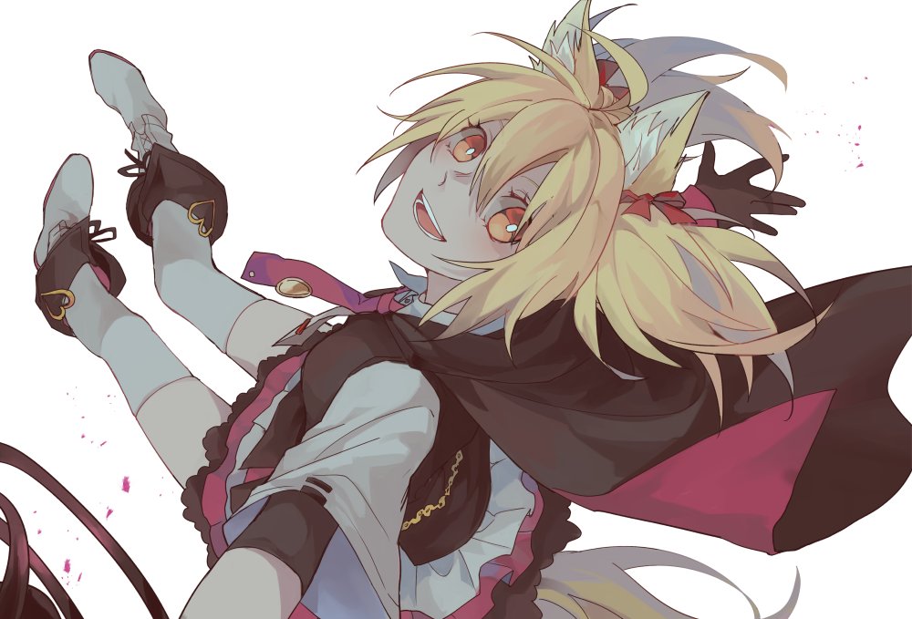 1girl, ahoge, animal_ears, arknights, black_cape, black_dress, black_gloves, blonde_hair