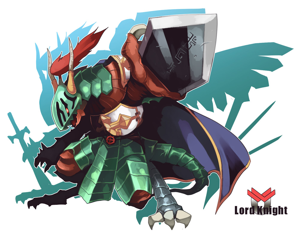 armor, blue_cape, breastplate, cape, character_request, commentary_request, cross, crossover
