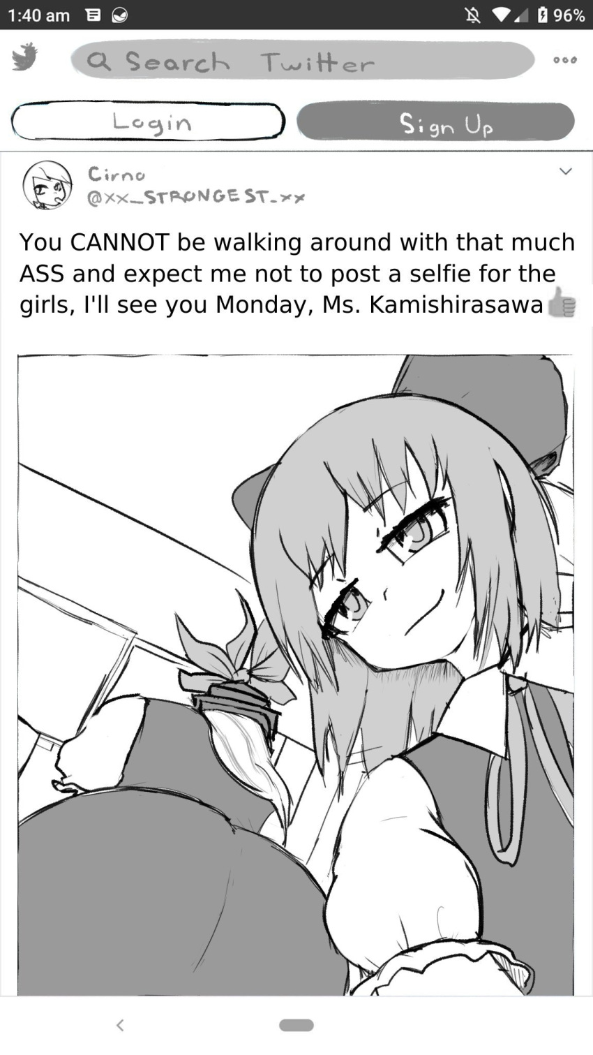 2girls, aksawshin, android_(os), ass, bad_id, bad_twitter_id, bow, cirno