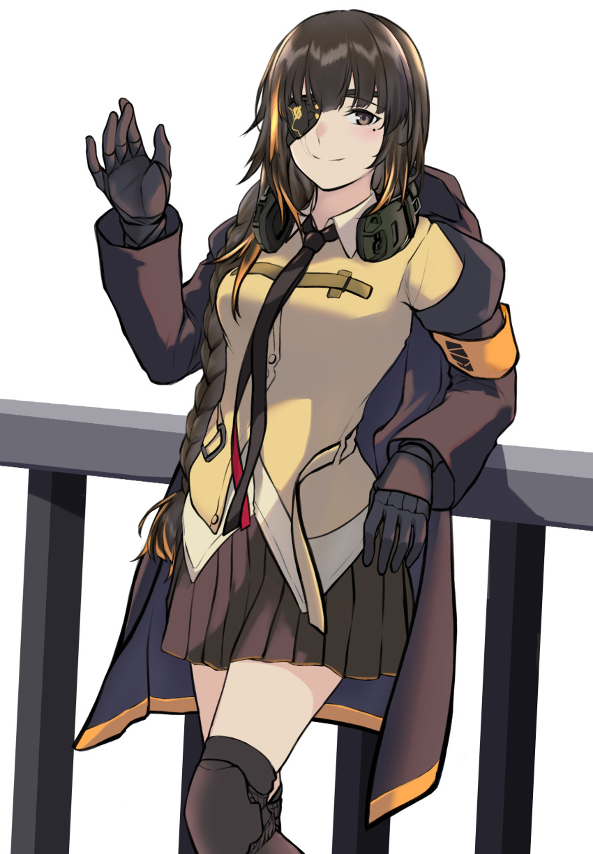 1girl, 3_small_spiders, absurdres, armband, bangs, blonde_hair, braid, brown_eyes