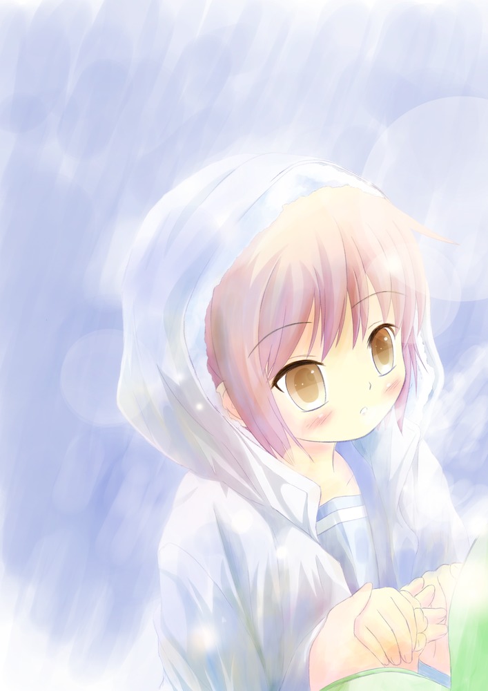 brown_eyes, brown_hair, hood, kakashi, nagato_yuki, nagato_yuki_(shoushitsu), school_uniform, suzumiya_haruhi_no_shoushitsu, suzumiya_haruhi_no_yuuutsu