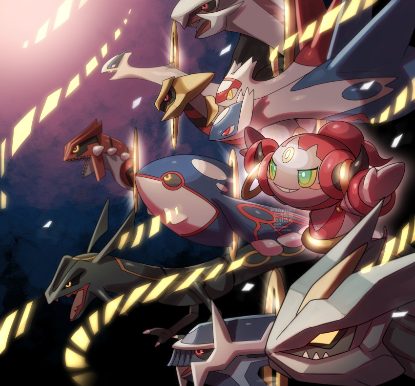 alternate_color, black_sclera, closed_mouth, colored_sclera, commentary_request, dialga, fang, fangs