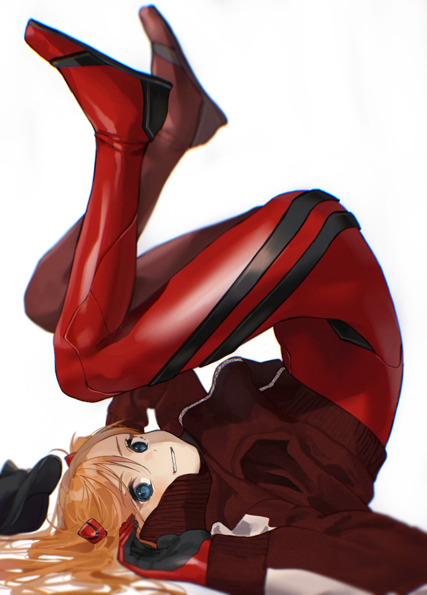 1girl, absurdres, blue_eyes, bodysuit, chromatic_aberration, full_body, highres, huge_filesize