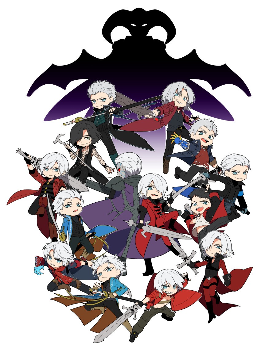 :d, absurdres, armband, armor, black_gloves, black_hair, blue_eyes, blue_gloves