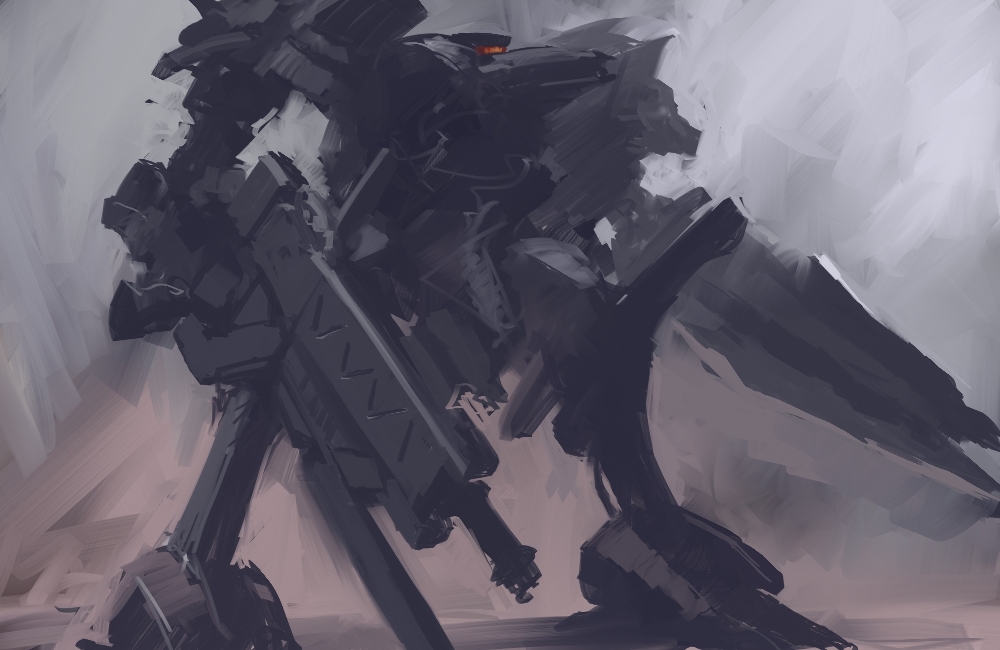 armored_core, armored_core_4, assault_rifle, berlioz, gun, mecha, rifle, supplice