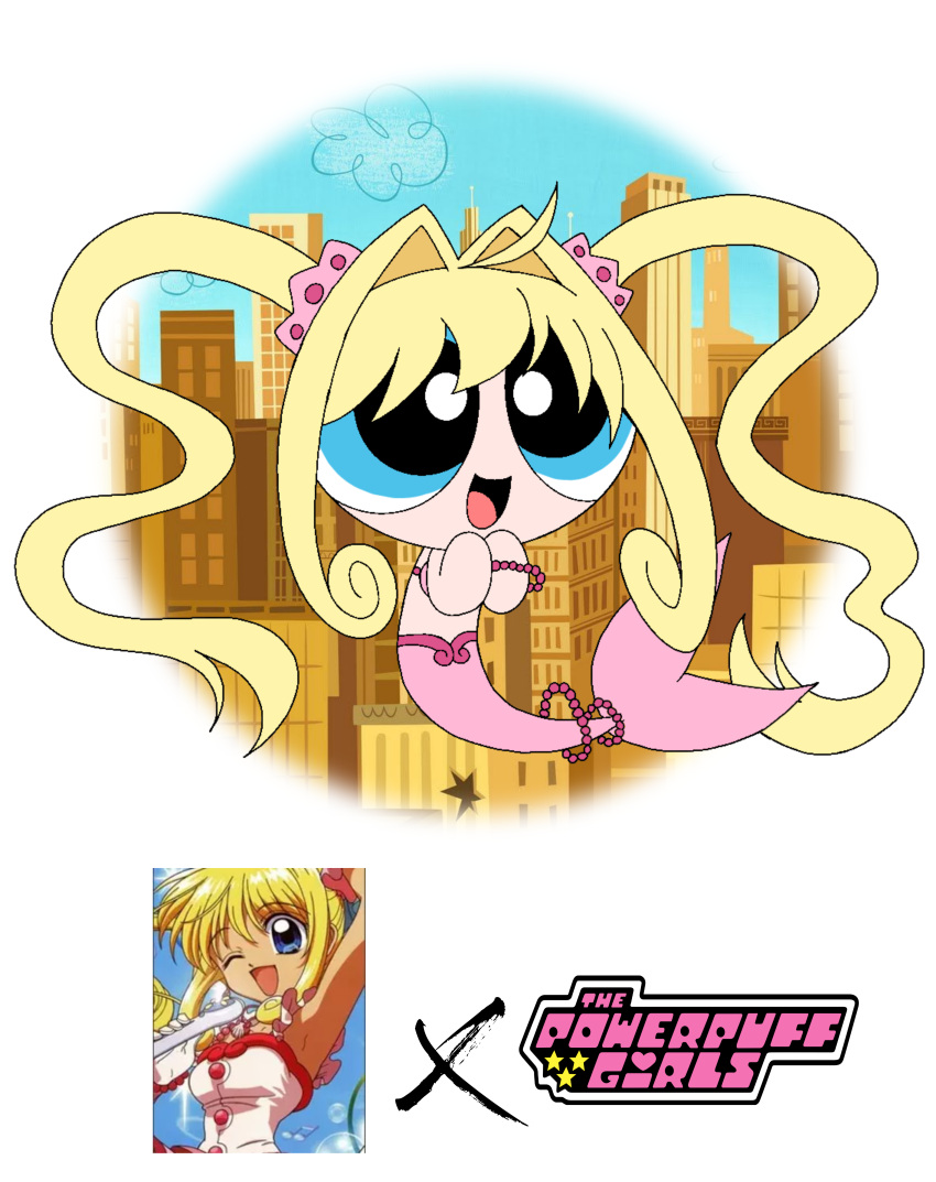 1girl, :d, armpits, blonde_hair, blue_eyes, breasts, cartoon_network, craig_mccracken_(style)