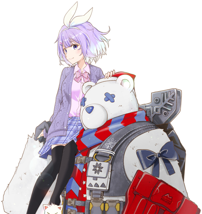 1boy, 1girl, animal_costume, apex_legends, bangs, bear_costume, blue_hair, breasts
