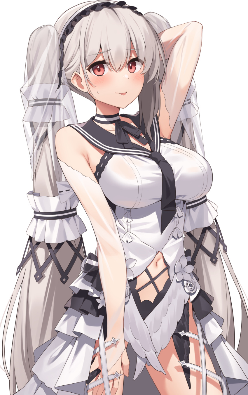 1girl, azur_lane, bangs, bare_shoulders, blush, breasts, clothing_cutout, feather_dress