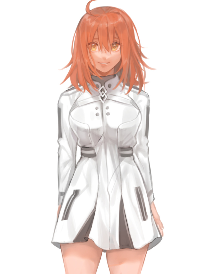 ahoge, breasts, cowboy_shot, dress, fate/grand_order, fate_(series), fujimaru_ritsuka_(female), hair_between_eyes