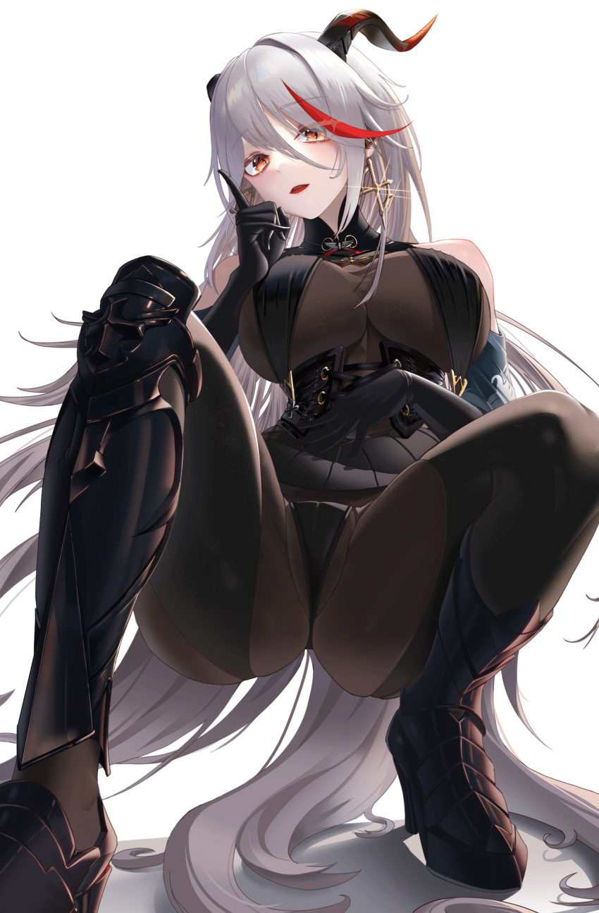 1girl, absurdres, aegir_(azur_lane), ass, asymmetrical_footwear, azur_lane, bare_shoulders, black_cape