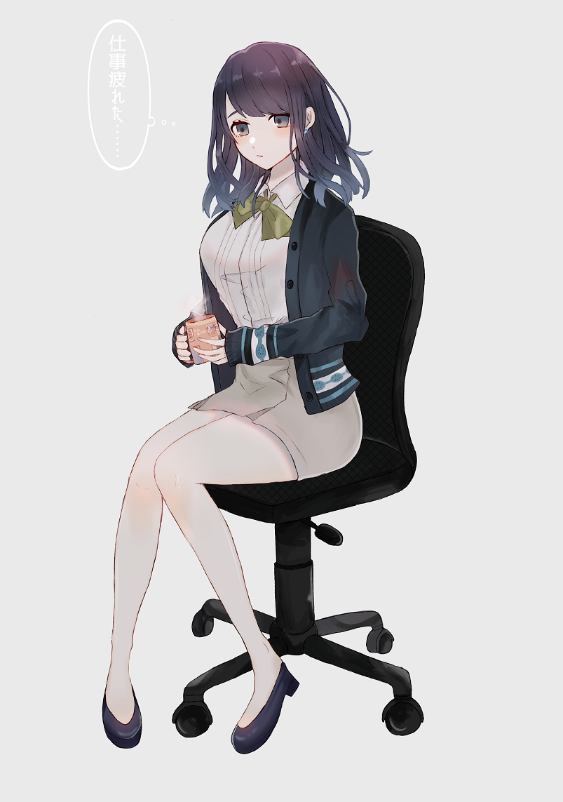 1girl, :o, akitama2727, bangs, blue_eyes, blue_hair, blue_jacket, breasts