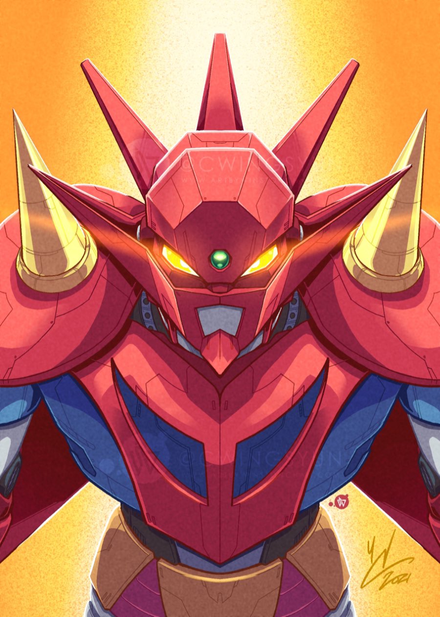 english_commentary, getter_dragon, getter_robo, getter_robo_g, glowing, glowing_eyes, highres, leaning_forward