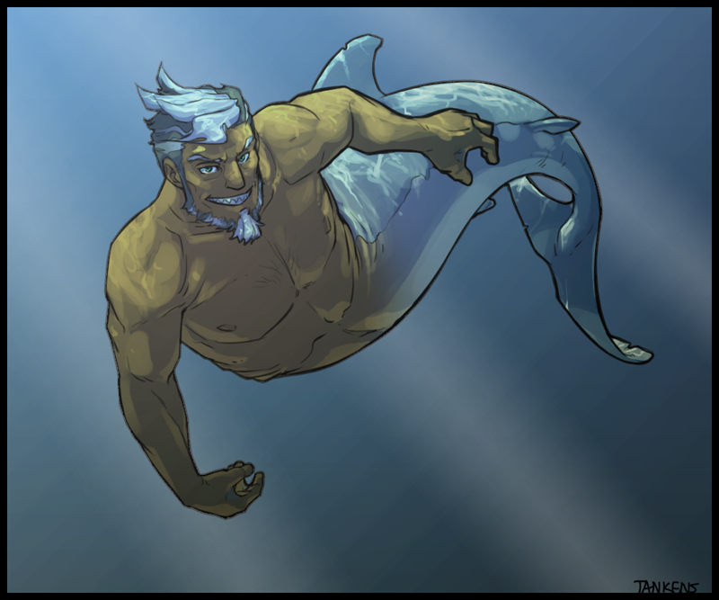 1boy, artist_name, beard, dark-skinned_male, dark_skin, facial_hair, ganto_kaiji, grey_eyes