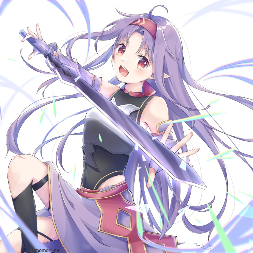 1girl, ahoge, armor, bangs, blush, breastplate, covered_navel, detached_sleeves