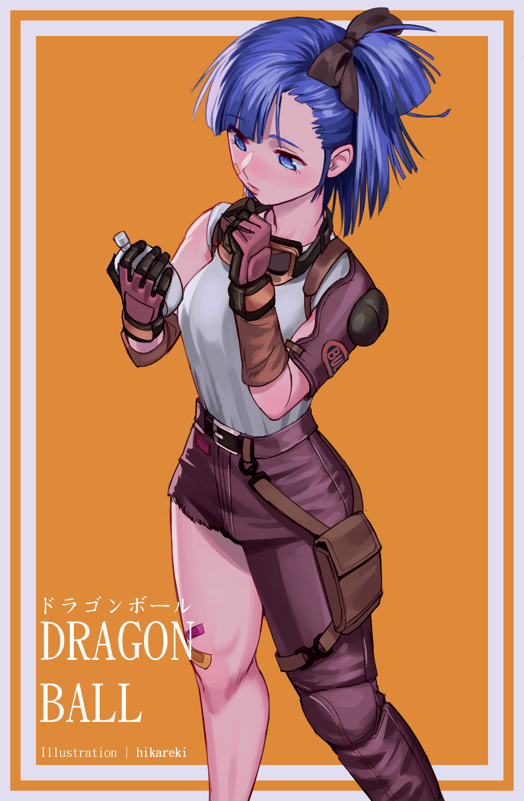 1girl, artist_name, asymmetrical_clothes, asymmetrical_legwear, bandaid, bandaid_on_cheek, bandaid_on_knee, bangs