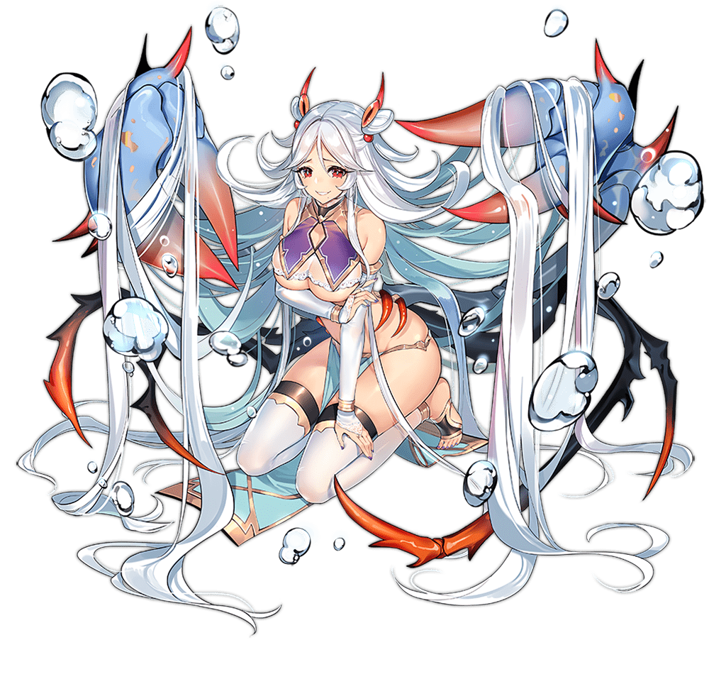 1girl, absurdly_long_hair, ark_order, bangs, bare_shoulders, blue_nails, breasts, bridal_gauntlets