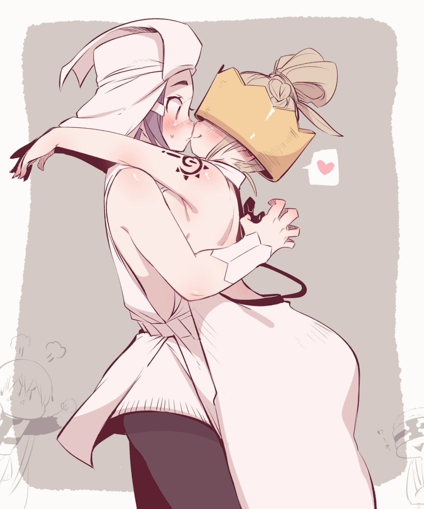 2boys, 2girls, absurdres, arrow_(en'en_no_shouboutai), black_hair, blonde_hair, blush, breasts