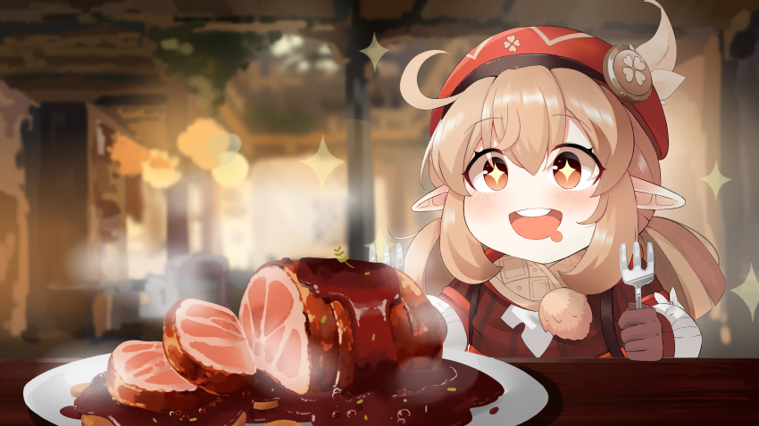 +_+, 1girl, :d, absurdres, ahoge, backpack, bag, bangs