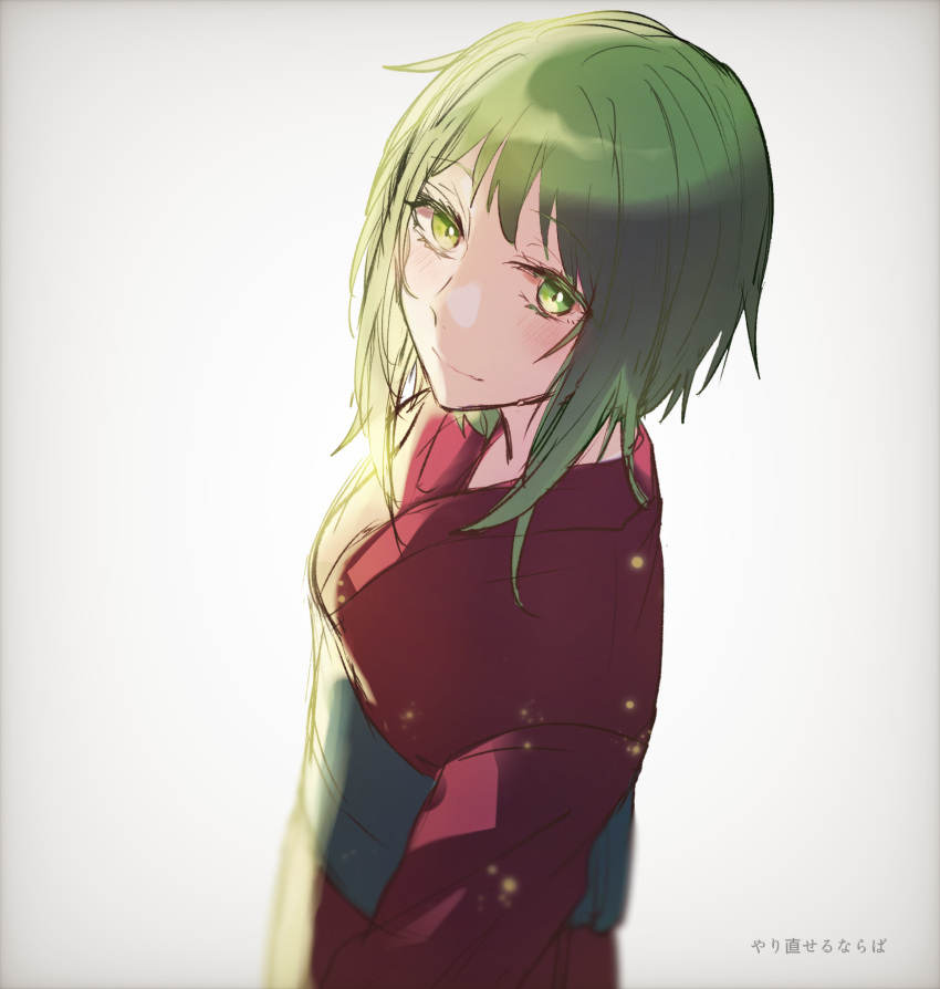 evillious_nendaiki, green_eyes, green_hair, green_sash, gumi, highres, japanese_clothes, kimono