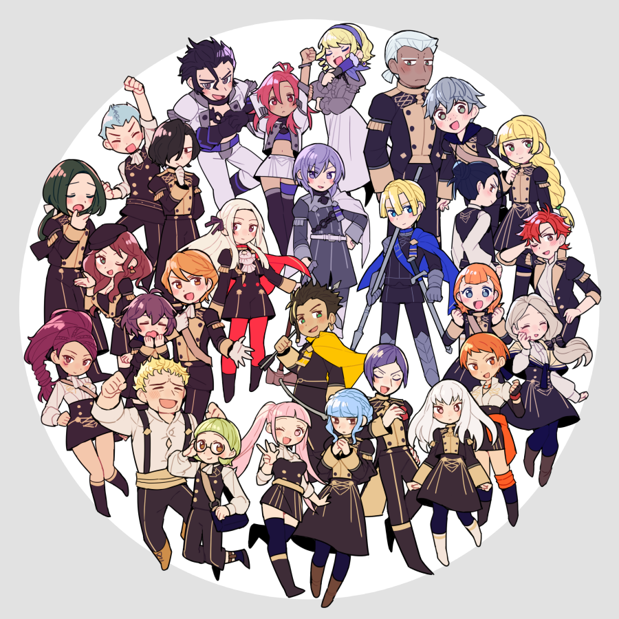 6+boys, 6+girls, :d, ;d, annette_fantine_dominic, arrow_(projectile), ashe_ubert, balthus_von_albrecht