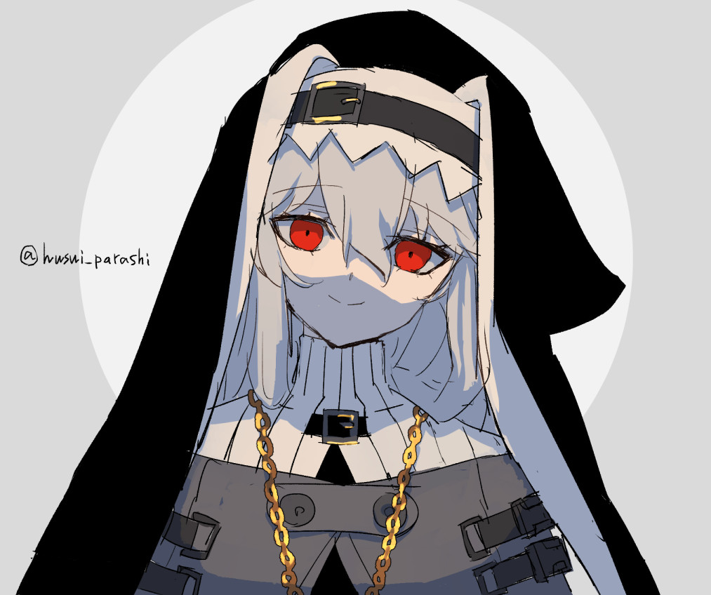 1girl, arknights, black_capelet, black_headwear, braid, capelet, chain_necklace, commentary_request