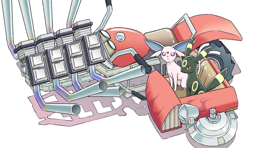 closed_mouth, commentary_request, engine, espeon, frown, gen_2_pokemon, highres, hover_bike