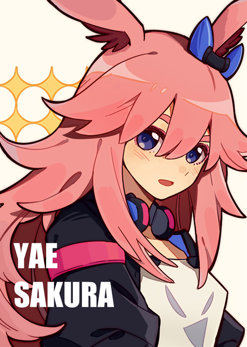 1girl, :d, animal_ears, bangs, black_jacket, fox_ears, hair_between_eyes, hair_ornament