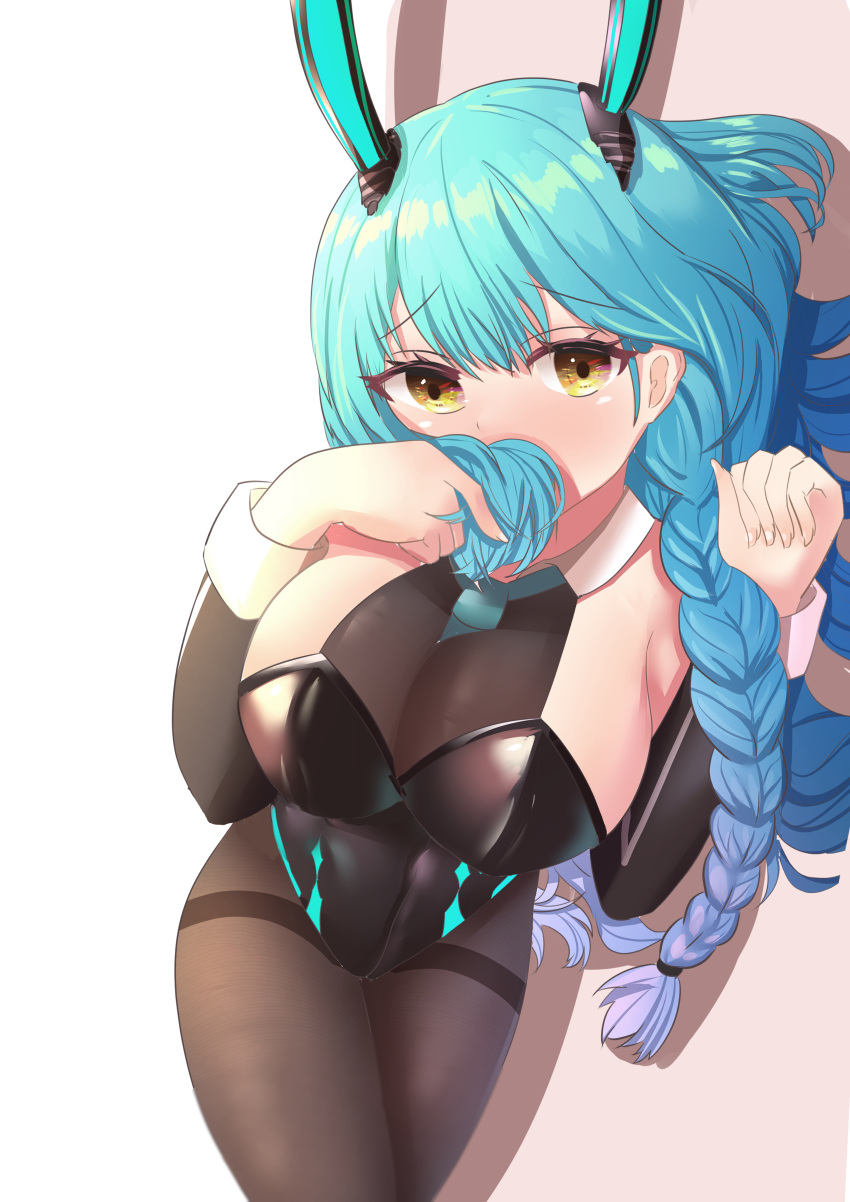1girl, absurdres, animal_ears, azur_lane, black_leotard, bodystocking, boise_(azur_lane), boise_(sheepish_sapphire)_(azur_lane)