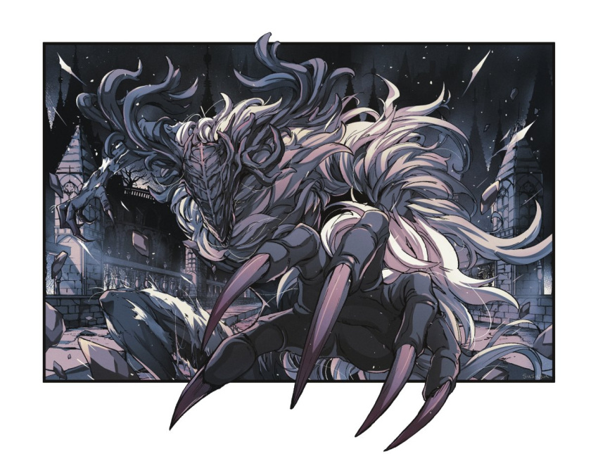 antlers, asa02, beast, bloodborne, claws, cleric_beast, commentary_request, deer_antlers