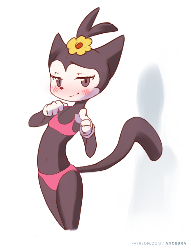 1girl, ancesra, animal_ears, animal_nose, animaniacs, artist_name, bikini, black_eyes