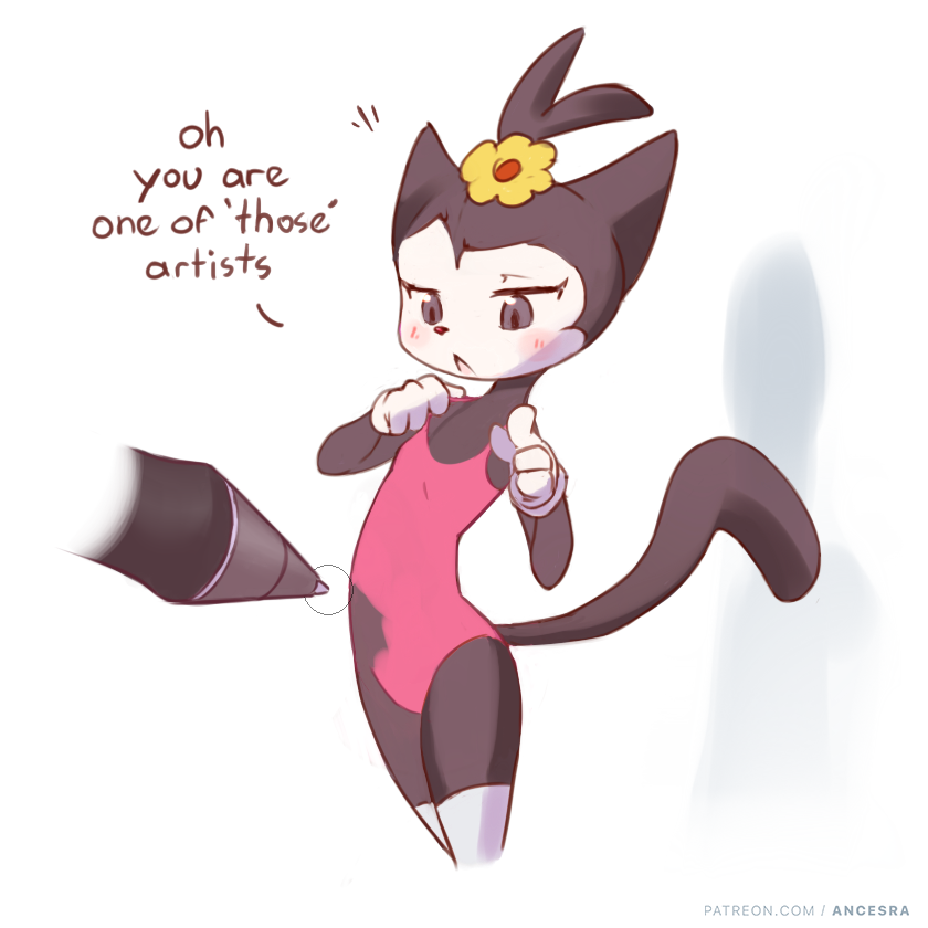 1girl, :<, ancesra, animal_ears, animal_nose, animaniacs, artist_name, black_eyes