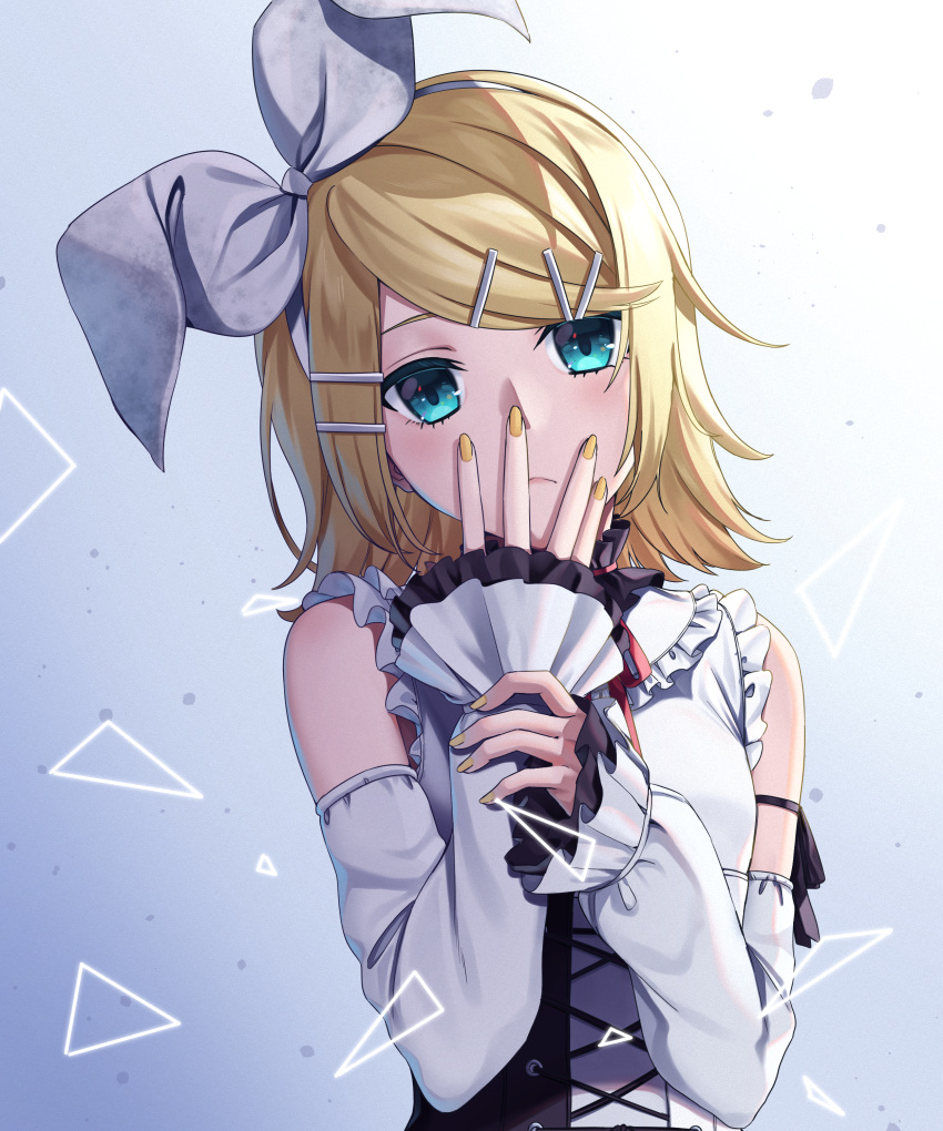1girl, absurdres, bangs, blonde_hair, blue_eyes, blush, bow, bow_hairband