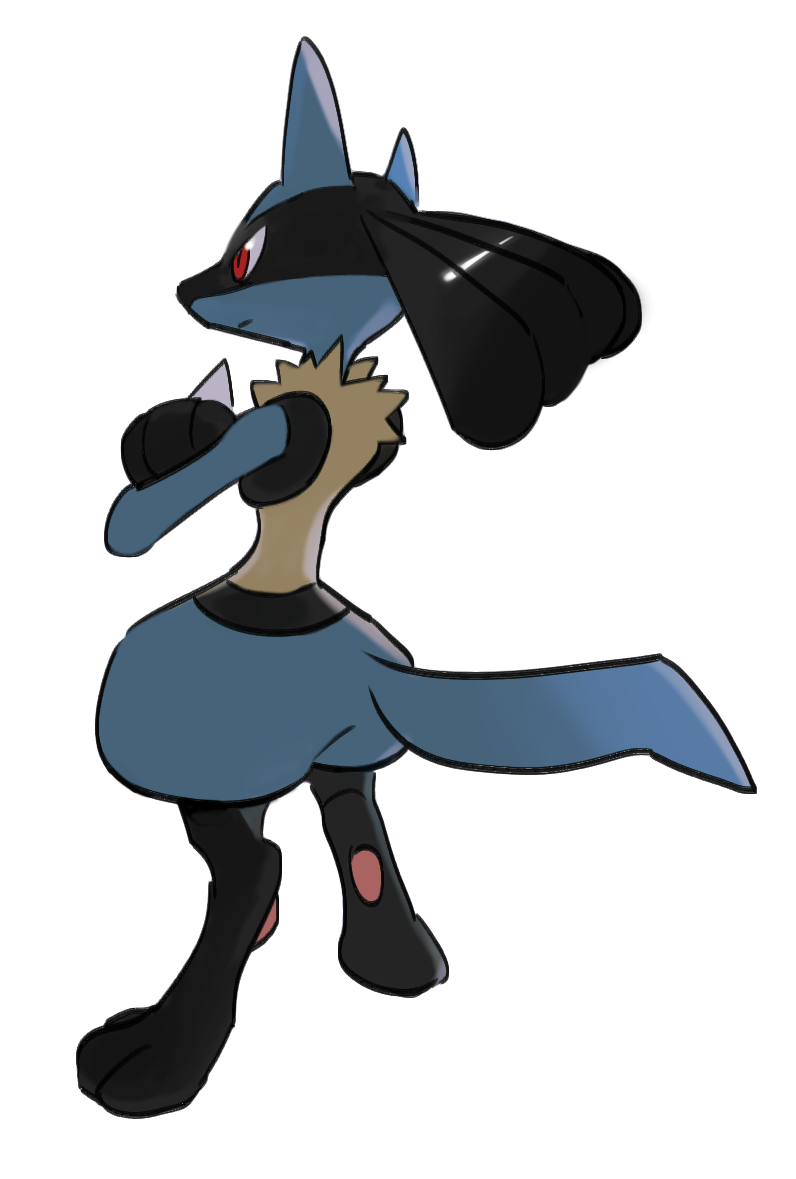 closed_mouth, crossed_arms, full_body, gen_4_pokemon, kochi8i, lucario, pokemon, pokemon_(creature)