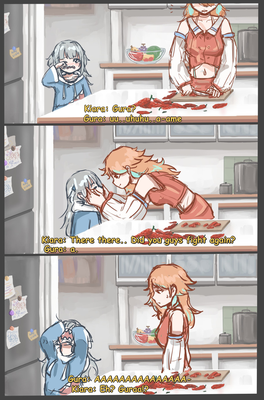 ..., 2girls, ?, a, absurdres, animal_hood, english_text, fluxntea