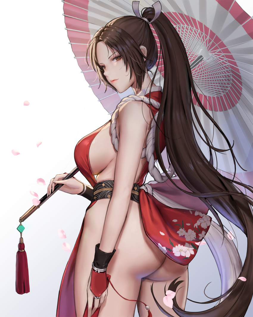 1girl, absurdres, ass, bangs, bare_shoulders, breasts, dress, fatal_fury