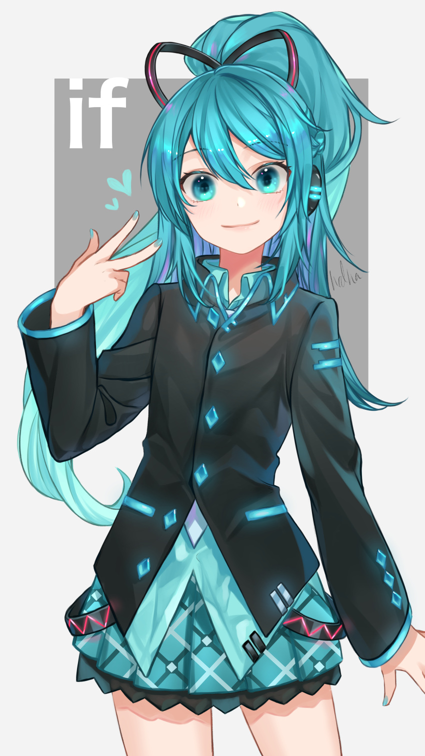1girl, absurdres, arm_at_side, artist_name, belt, black_belt, black_jacket, blue_eyes
