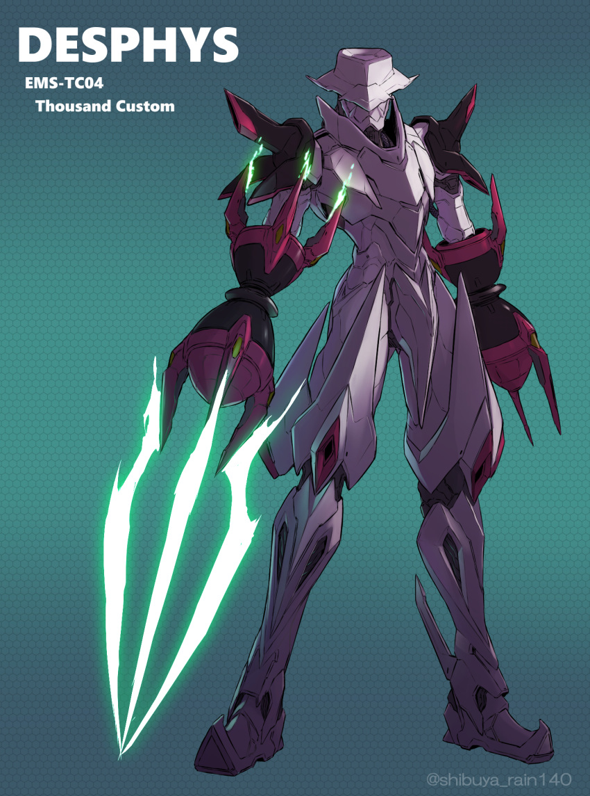 awatobi, character_name, claws, crossbone_gundam, crossbone_gundam_ghost, desphys, energy_claws, green_background